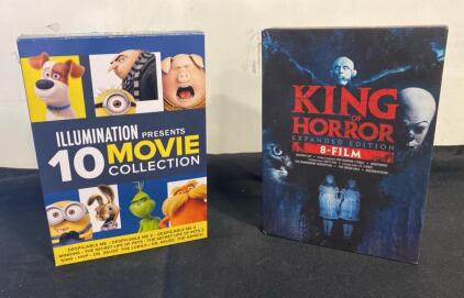 Illumination Presents 10-Movie Collection DVD Set, Despicable Me, Grinch, Lorax, Minions Included and Horror Lot