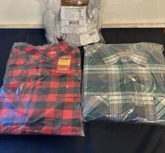 Big Mac Flannel Shirts (Plaid - Green & Red) Medium and Duluth Crew Socks 6 Pack, New in Package ( x )