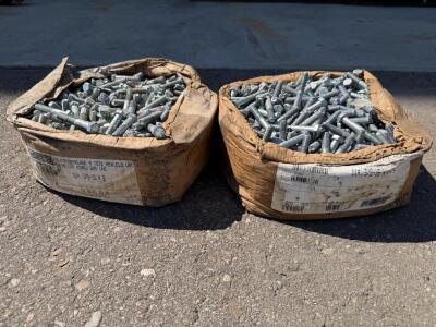 3/8"-16 x 2" Hex Head Cap Screws, Grade 5, Blue Zinc Plated, Steel, Bulk Bags, 600 PCS