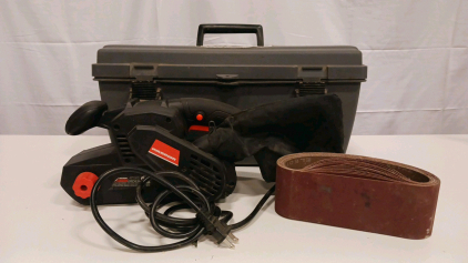 Warrior 3"x21" Electric Belt Sander w/Case, Dust Bag & Sanding Belts, Corded 6A (R-11) Tested