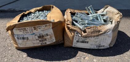 Bulk Grade 5 Hex Head Bolts: 3100 x 5/16-18x1/2 in & 250 x 3/8-16x5 in Zinc Plated Steel