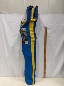 Ozark Trail 2-Position Lounger CF-415CN Folding Camping Chair Blue/Yellow w/ Bag, 12 lb Steel Frame (R-8)