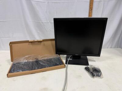 Acer V193 19" LCD Monitor, Wired Keyboard & Mouse Bundle, 1280x1024, VGA/DVI, SN ETLCC02021811001B54100 (Sp-12)