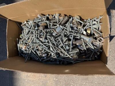 Mixed Lot of Used Fasteners &ndash; Approx. 21 lbs of Bolts, Nuts, and Washers