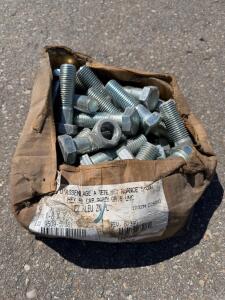 1-1/8" x 3" Grade 5 Hex Head Cap Screws, Blue Zinc Plated, UNC, Lot 9509-57361