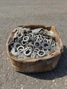 Bulk Lot Carbon Steel Split Lock Washers 1/2" ID Heavy Duty Knurled, Approx 100-150 Pcs