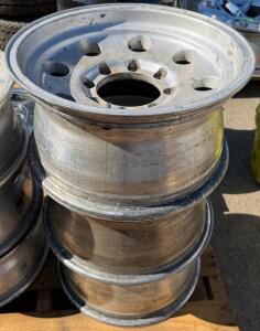 16x7 8x6.5" Steel Truck Wheels, Set of 3, 8 Lug, 4.56" Center Bore