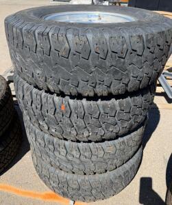 Dean Radial SXT LT265/75R16 E All-Terrain Tires on 16" GM Aluminum 8-Lug Rims Set of 4