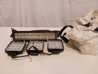 14" LED Light Bar & Three 5" LED Flood Lights - Combo Beam, 6,000K, IP67 (Sp-9)