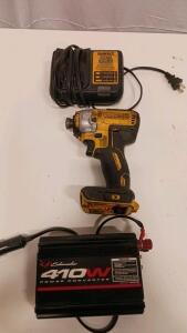 DeWalt XR Brushless 20V Impact Driver w/ DCB112 Charger & Schumacher XI41B 410W Power Converter (Sp-9)