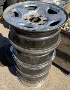 Set of 5 16x6.5 Steel Chrome 6-Lug Truck Wheels