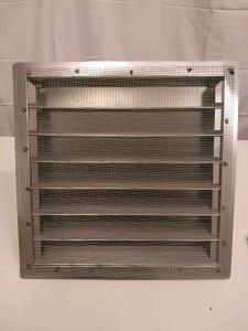 (5) Louvered Wall Vent, 16" x 16" Aluminum, Fixed 45&deg; Blades, Integrated Mesh Screen (R-11)