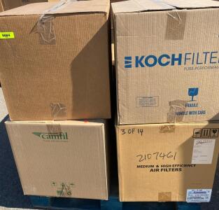 Pallet of Columbus Industries MERV 13 20x20x2 in High Capacity Pleated Air Filters, Box of 12, Batch J27041
