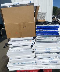 Lot of 50+ Pleated HVAC Air Filters, MERV 13, Multiple Brands & Sizes (16x25x2, 20x25x2, 12x24x2)