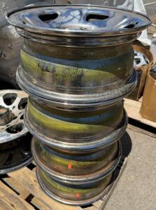 16" x 6.5" 8-Lug Steel Truck Wheels, Set of 4, Chrome Finish