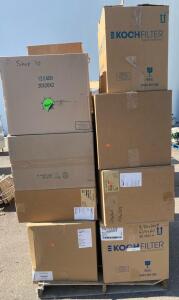 Pallet of Koch, Pamlico, Camfil Pleated HVAC Air Filters, MERV 13, Multiple Sizes & Quantities