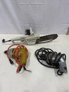 Remington Electric Limb N' Trim Chainsaw 8" Bar, Craftsman 1/4" Drill, Black & Decker 3/8" Drill