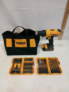 DEWALT DCD771 20V MAX 1/2&rdquo; Cordless Drill Driver Set, Lithium-Ion, Bag, Screw/Drill Bit Kits