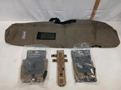 Leupold Go Afield Binocular Cases (2), Coleman Soft Case, MOLLE Sheath, Tan Outdoor Gear