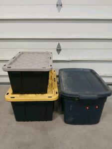 Tuff Box 17 Gallon Heavy-Duty Storage Tote, 26.9"x18"x12.2", 450 lb Capacity, Lockable Lid & More