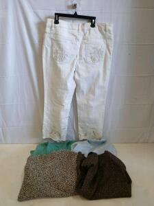 Designer Women's Lot: Dillard&rsquo;s Embroidered Pants (Sz 10), 4 Sweaters Carlisle/Charter Club<br/><br/>(Sp-12)