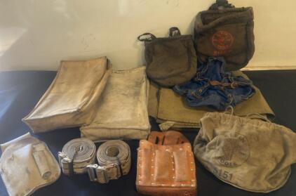 Vintage Klein Tools 5142P & 5151 Lineman&rsquo;s Tool Bags and Accessories Lot