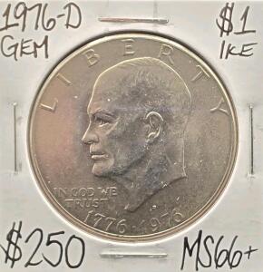 1976-D MS66+ Gem Ike Eisenhower Dollar