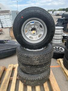 Bridgestone Dueler A/T LT245/75R17 121/118S Tires w/ 17" 8-Lug Steel Wheels Set of 4