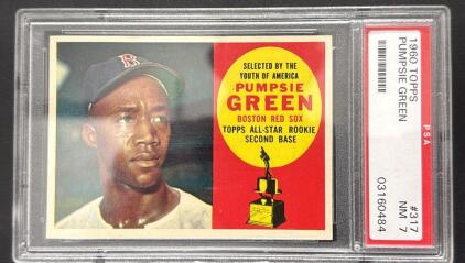1960 Topps Pumpsie Green #317 Boston Red Sox Rookie Card PSA NM 7 All-Star Rookie