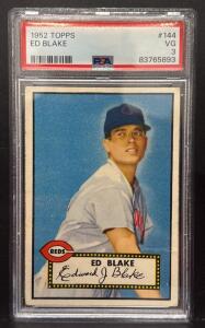 1952 Topps #144 Ed Blake Cincinnati Reds PSA VG 3 Baseball Card