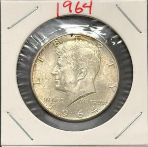 1964 Kennedy Half Dollar 90% Silver | U.S. Mint | Circulated | First Year Issue