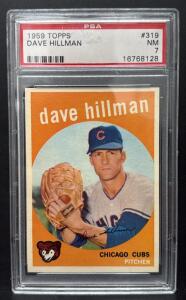 1959 Topps #319 Dave Hillman Chicago Cubs PSA 7 NM Baseball Card