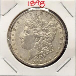 1898 Morgan Silver Dollar, Philadelphia Mint, Very Fine, 90% Silver