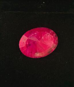 Oval Faceted Ruby Gemstone, Vivid Pinkish-Red, Included Clarity, Loose Unset, Approx. 12&ndash;18mm