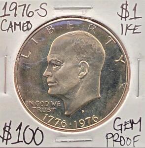 1976-S Cameo Gem Proof Ike Eisenhower Dollar
