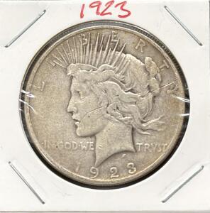 1923 Peace Silver Dollar, Philadelphia Mint, Circulated, 90% Silver, Classic U.S. Coin