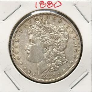 1880-O Morgan Silver Dollar, 90% Silver, New Orleans Mint, Circulated Condition
