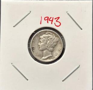 1943-S Mercury Dime 90% Silver, San Francisco Mint, US Coin