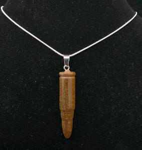 Bullet Shaped Tiger Eye Jasper Gemstone .925 24" Necklace