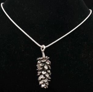 24" Tibetan Silver Pinecone Necklace