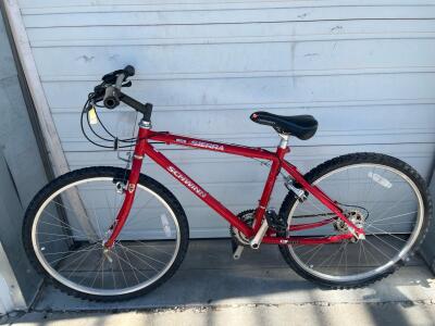 Schwinn MOS Sierra Mountain Bike, 18-Speed, 26" Wheels, Steel Frame, Red, Thumb Shifters