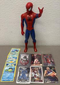Marvel Spider-Man 12" Action Figure Plus 25 Trading Cards&mdash;Barkley, Olajuwon, Pok&eacute;mon, NFL, NBA
