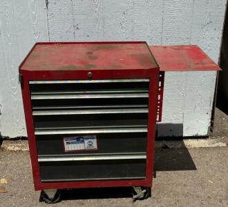 5-Drawer Rolling Tool Chest, Red/Black(26.75Lx18inWx 34inH)Steel Construction
