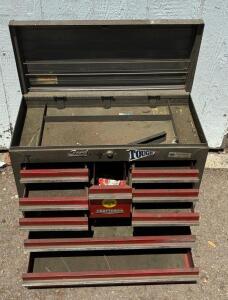 Vintage Craftsman Metal Tool Chest, 8 Drawer, Approx. (26InLx12inWx 19H)", Red/Gray, Locking