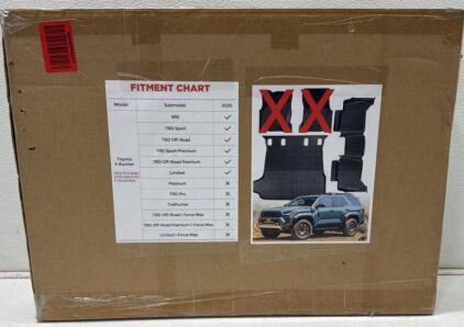2025 Toyota 4Runner All-Weather Rear Passenger and Cargo Floor Mats - Black, OEM, Custom Fit