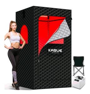 KASUE HL-BS9010 Portable Infrared Sauna with Red Light Therapy, 1000W, Remote Control