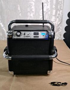 (1) ION Audio Job Rocker Portable Jobsite Bluetooth Speaker W/ AC Cord & Audio Patch Cable