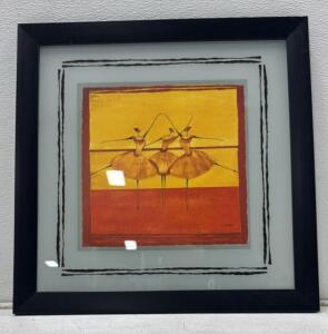 Framed Ballet Dancers Print by ONA, 21" x 21" Artwork, Black Frame