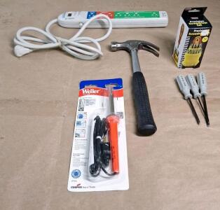(1) Weller 40Watt Soldering Iron, (1) Smart Power Strip & Assorted Hand Tools