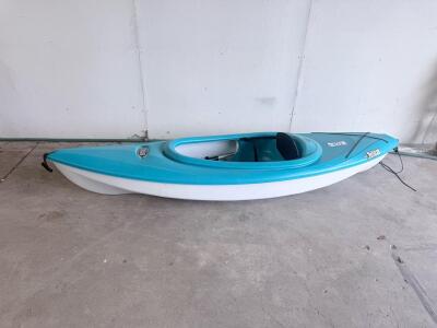 Pelican Sit-In Recreational Kayak, 10 ft, Blue/White, Single Seat, Paddle Included